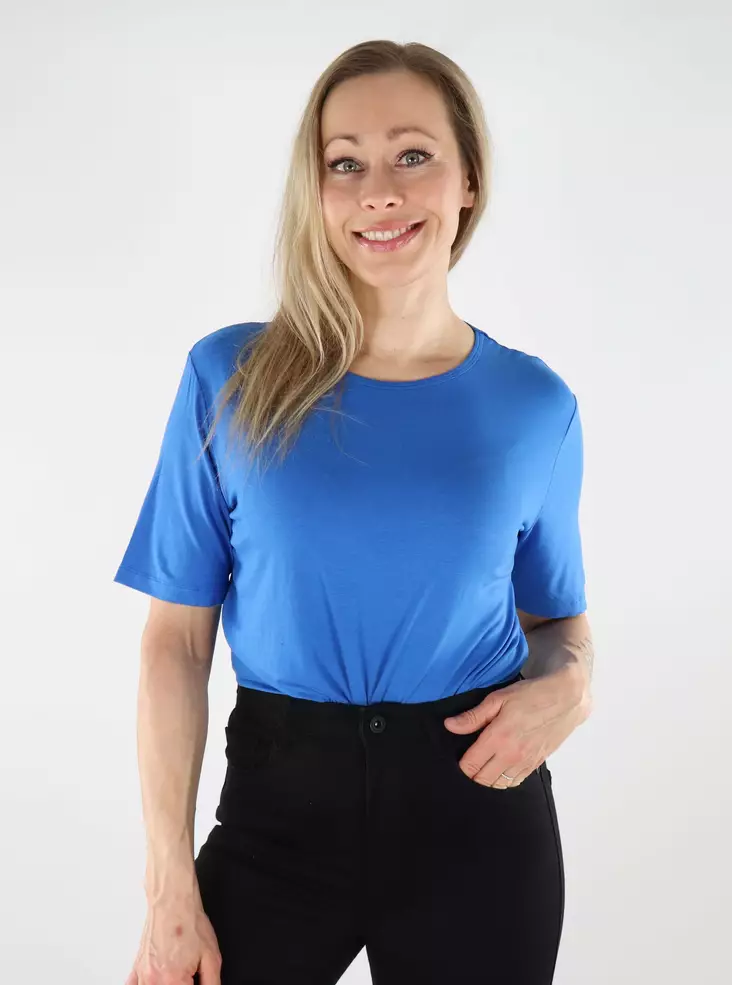 JDY dam t-shirt O-ringad stark blå - T-shirts för damer - 138653 - 1