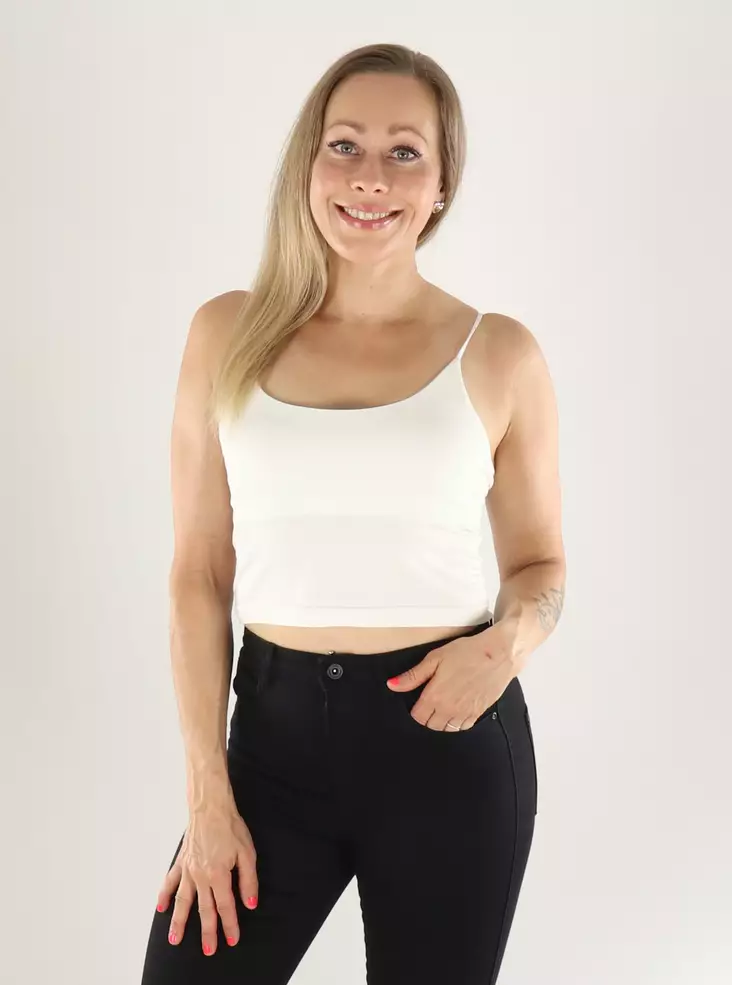Only Top SEAMLESS V-NECK CROP TOPP cloud dancer - Toppar för damer - 141383 - 1