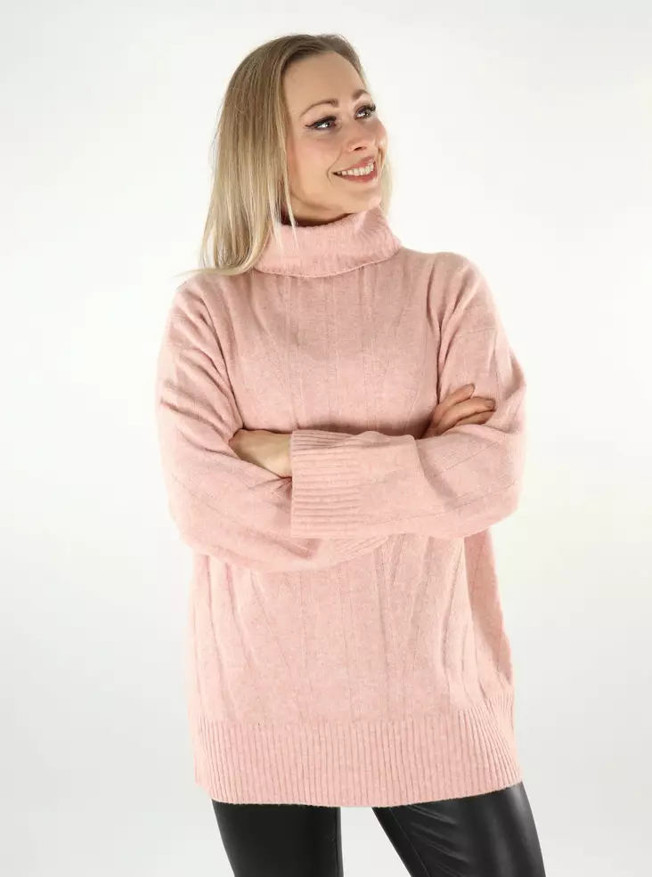 Only damtröja Rib silver rosa - Stickat för damer - 137463 - 1