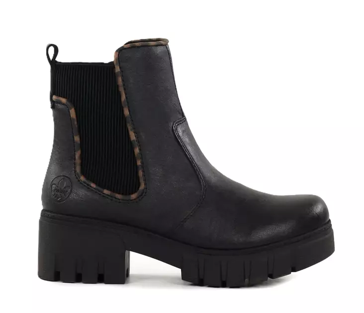 Rieker damstövletter med tjock sula 74562-00 svart - Rieker ankelboots - 139423 - 1
