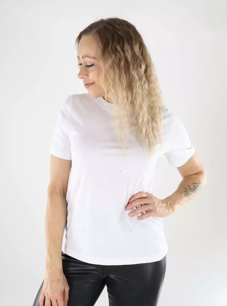 Vero Moda dam-t-shirt i ekologisk bomull, klarvit/silver - T-shirts för damer - 139503 - 1