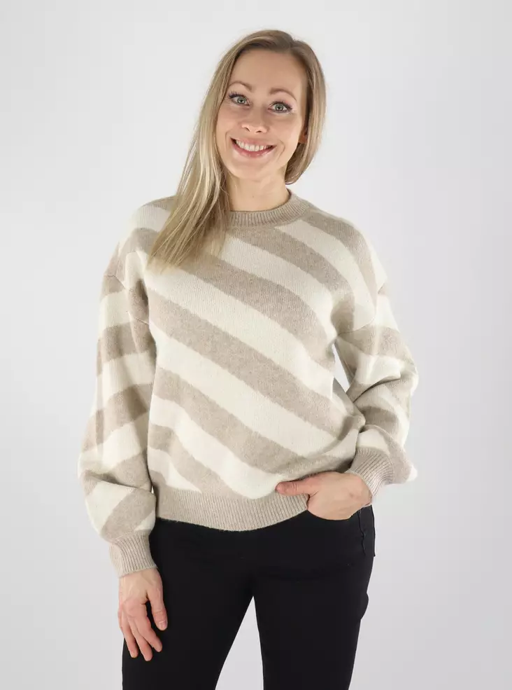 Vero Moda-tröja VMLARA LS O-NECK PULLOVER – silvermink/birch - Stickat för damer - 142043 - 1