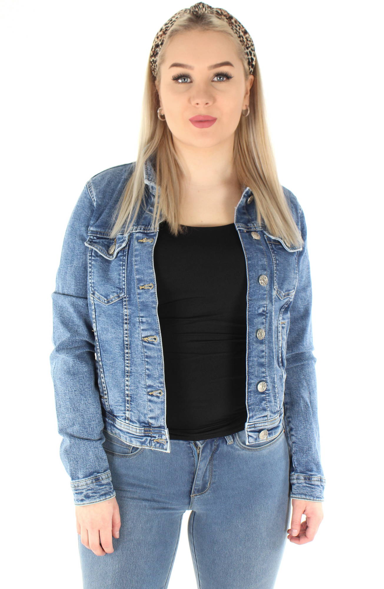 Only blå dam jeansjacka, strethig Tia bex02 medium blue