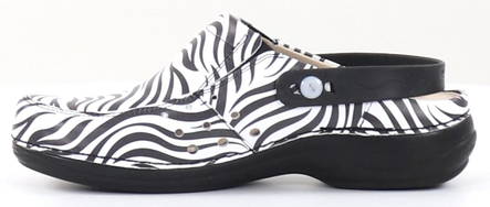 Nursing Care Maskintvättbara arbetsskor i läder, zebra - Arbetsskor för damer - 132474 - 2