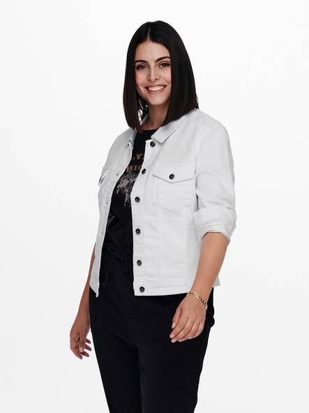 Only Carmakoma Jeansjacka Wespa vit - Jeansjackor för damer - 128574 - 2