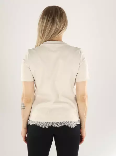 Vero Moda T-shirt LACE S/S T-SHIRT pumice stone/lace - T-shirts för damer - 141484 - 2