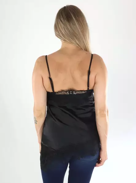 Only topp i satin spets svart - Toppar för damer - 141494 - 2