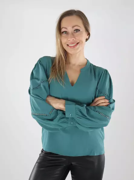 JDY damskjorta JDYLION V-ringning sjögräs - Långärmade tröjor för  damer - 139924 - 1