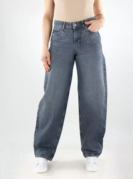 JJXX damjeans i casual-modell JXFUJI Barrel MW mellanblå - Jeans för damer - 140684 - 1