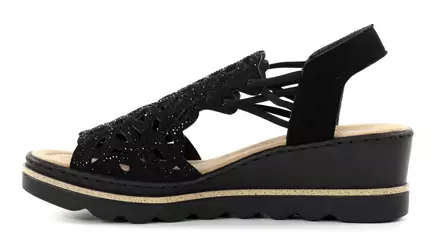 Rieker kilsandaler för damer 67465-00 svart - Rieker sandals - 138154 - 2