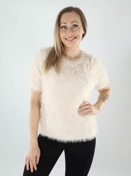 Vero Moda dam kortärmad tröja VMFLUFFY Pullover björk - Stickat för damer - 139884 - 1