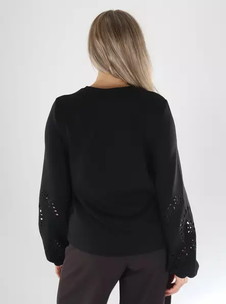 Vila Sweatshirt L/S DETALJ SWEAT svart - Huvtröjor och sweatshirts - 141534 - 2