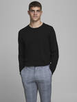 Jack & Jones stickad herr tröja i merinoull Mark merino svart - Stickat för herrar - 129924 - 1