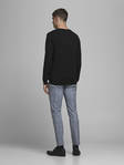 Jack & Jones stickad herr tröja i merinoull Mark merino svart - Stickat för herrar - 129924 - 2
