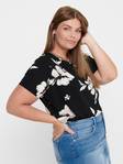 Only Carmakoma Plus size blommig dam t-shirt Vica Svart florence - T-shirts för damer - 126634 - 2