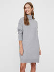 Vero Moda långärmad stickad klänning polokrage Brilliant ljusgrå - Stickat för damer - 129144 - 1