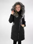 Only dam vinterkappa Ny Linette Fur Huva svart/grå päls - Vinterjackor för damer - 137114 - 1