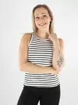 Pieces ribbad topp Ruka Boxer Tank cloud dancer/ny svart - Toppar för damer - 138344 - 1