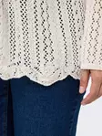 Only Carmakoma plus size spetskofta Cloud Dancer - Stickat för damer - 138774 - 5