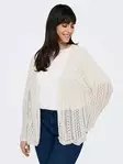 Only Carmakoma plus size spetskofta Cloud Dancer - Stickat för damer - 138774 - 4