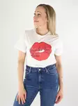 JDY t-shirt i bomull för kvinnor Print cloud dancer/kiss - T-shirts för damer - 138584 - 1