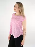 Only lång t-shirt för damer ONLVIC Topp fuchsia rosa/ranch flow - T-shirts för damer - 138124 - 2