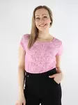 Only lång t-shirt för damer ONLVIC Topp fuchsia rosa/ranch flow - T-shirts för damer - 138124 - 1