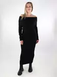 Only lång stickad klänning Off Shoulder svart - Klänningar och tunikor - 137494 - 1
