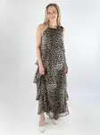 Pieces leopardmönstrad klänning Långskiktad svart/leo - Klänningar och tunikor - 138524 - 1
