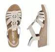 Rieker kilsandaler för damer 619B2-60 beige - Rieker sandals - 137944 - 4