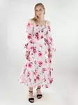 Vero Moda blommig klänning Square Neck snövit/sangria - Klänningar och tunikor - 138434 - 1