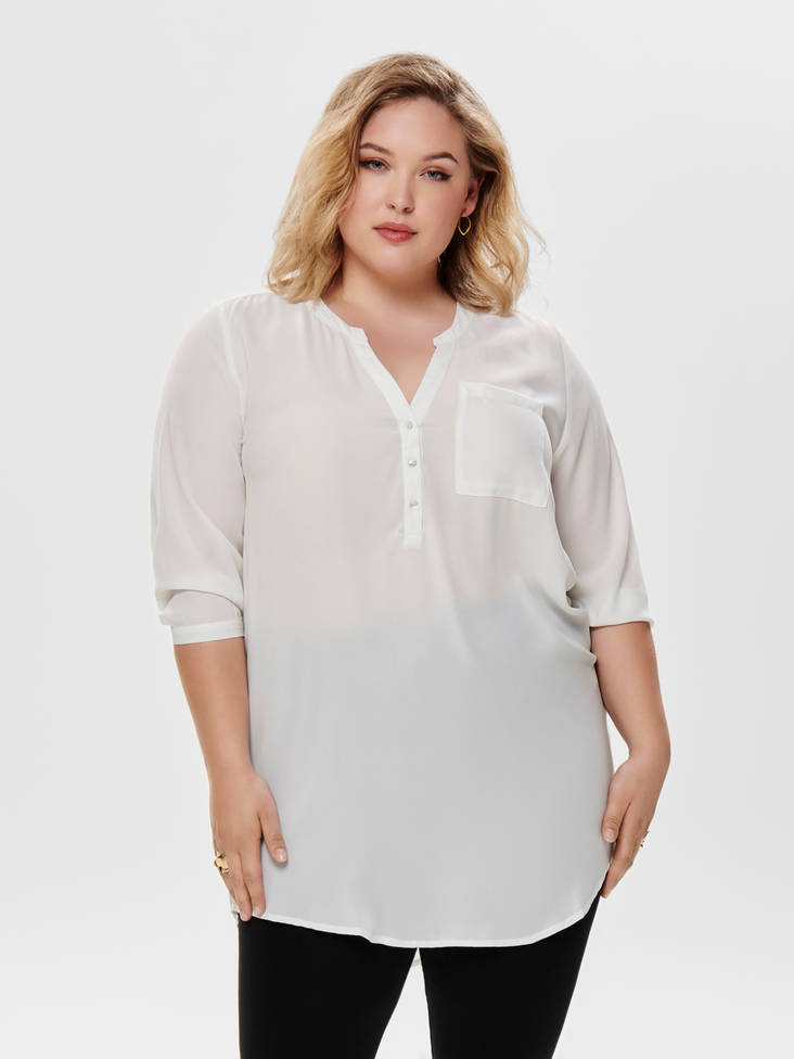 Carmakoma Tröja Resource 3/4 vit - Långärmade tröjor för damer - 123644 - 1