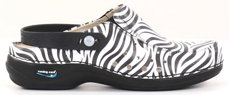Nursing Care Maskintvättbara arbetsskor i läder, zebra - Arbetsskor för damer - 132474 - 1