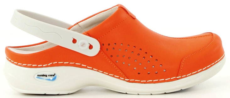 Maskintvättbara Slip-ins i läder Orange - Arbetsskor för damer - 114384 - 2