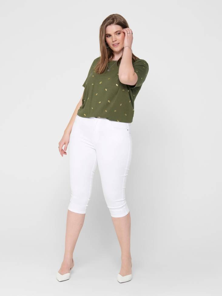 Only Carmakoma Capris Augusta hw, vit - Shorts och capribyxor för damer - 131104 - 1