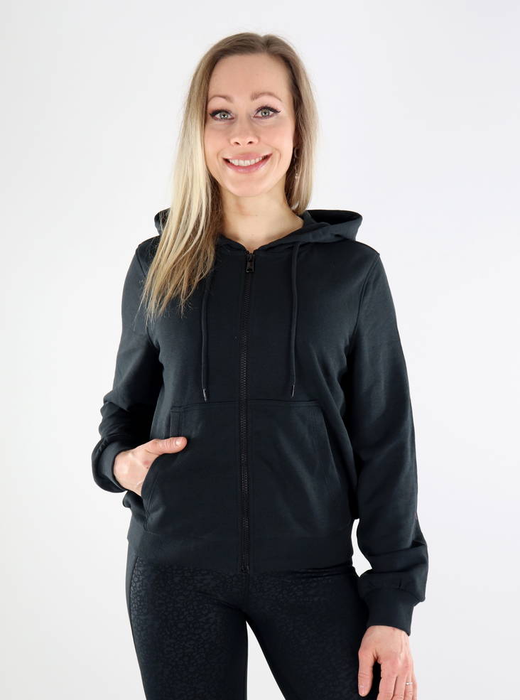 Only damtröja med dragkedja Bella Hood svart - Huvtröjor och sweatshirts - 135164 - 1