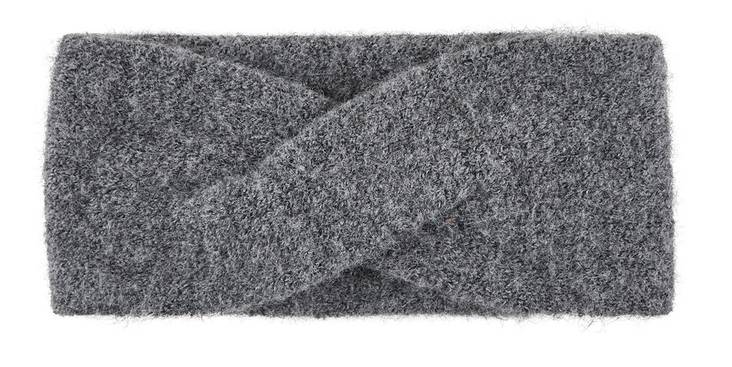 Pieces dam stickad pannband Berta, svart, grå, ljusbrun - Accessoarer för damer - 129034 - 1