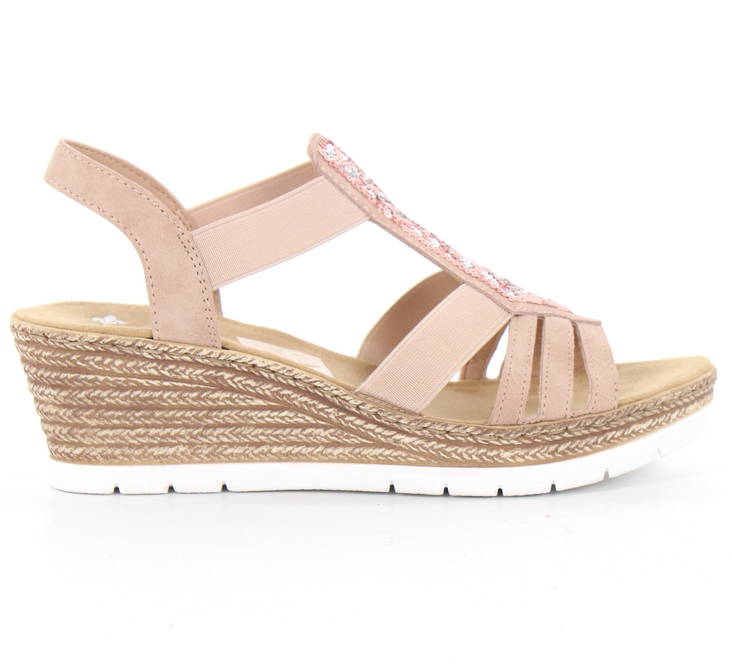Rieker Wedge sandaler 61913-31 rosa - Rieker sandals - 133244 - 1