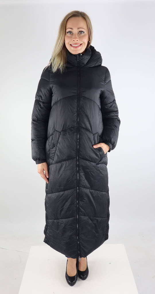 Vero Moda mjuk lång dam jacka Uppsala extra long svart - Lättviktsjackor för damer - 131684 - 1