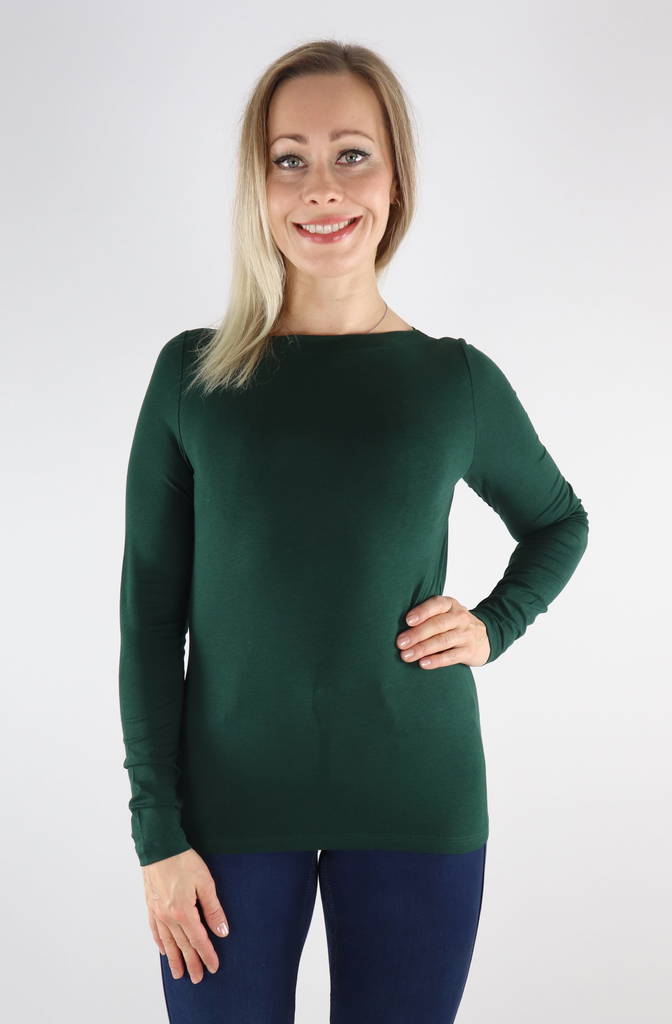 Vero Moda Skjorta Panda modal pine grove - Långärmade tröjor för  damer - 131594 - 1