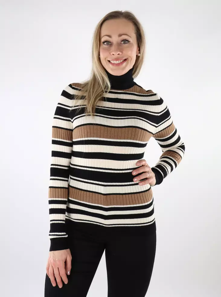 Only dam polotröja Pullover svart/whitecap grå - Stickat för damer - 137264 - 1