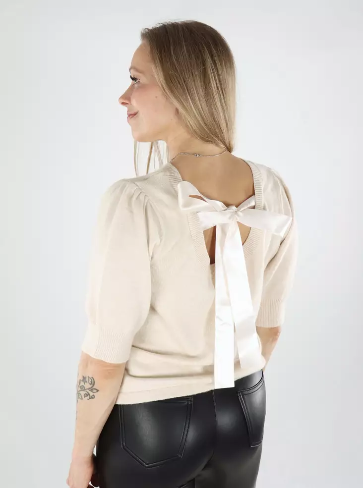 Vila damtröja Rosett superlätt naturfärgad - Stickat för damer - 138844 - 1