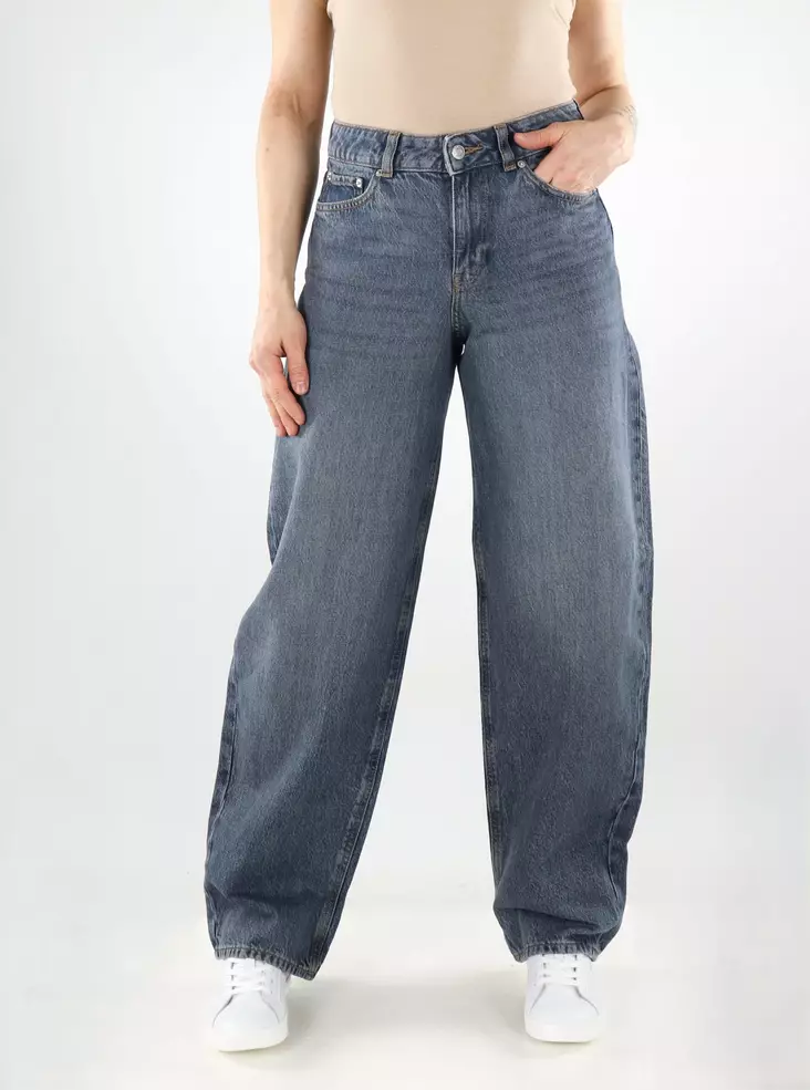 JJXX damjeans i casual-modell JXFUJI Barrel MW mellanblå - Jeans för damer - 140684 - 1