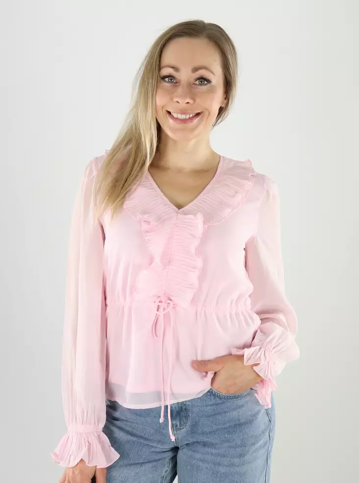 Vero Moda skjorta plisserad rosa - Långärmade tröjor för  damer - 141184 - 1