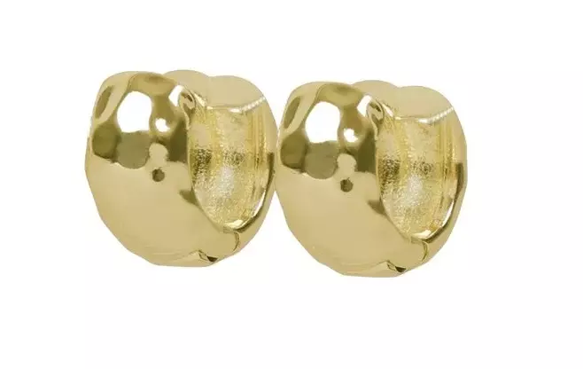 Snö of Sweden Örhängen Union nio hamrad ring 12 mm guld - Halsband - 141594 - 1