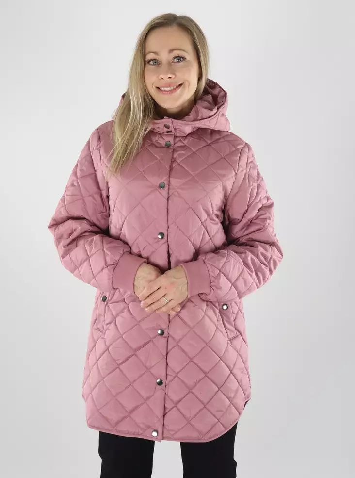 Vila lätt vadderad jacka VITATE L/S HOODED JACKET Nostalgia Rose - Lätta jackor för damer - 142114 - 1