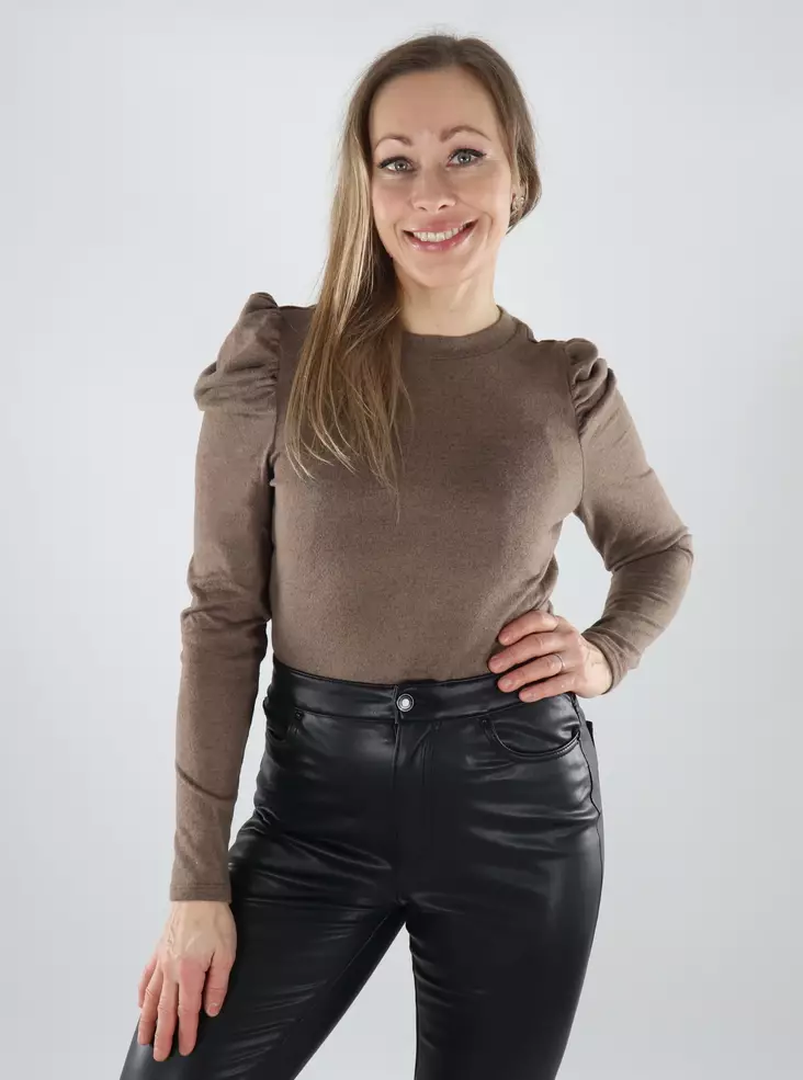 JDY damskjorta Puffärm fossil - Långärmade tröjor för  damer - 140004 - 1