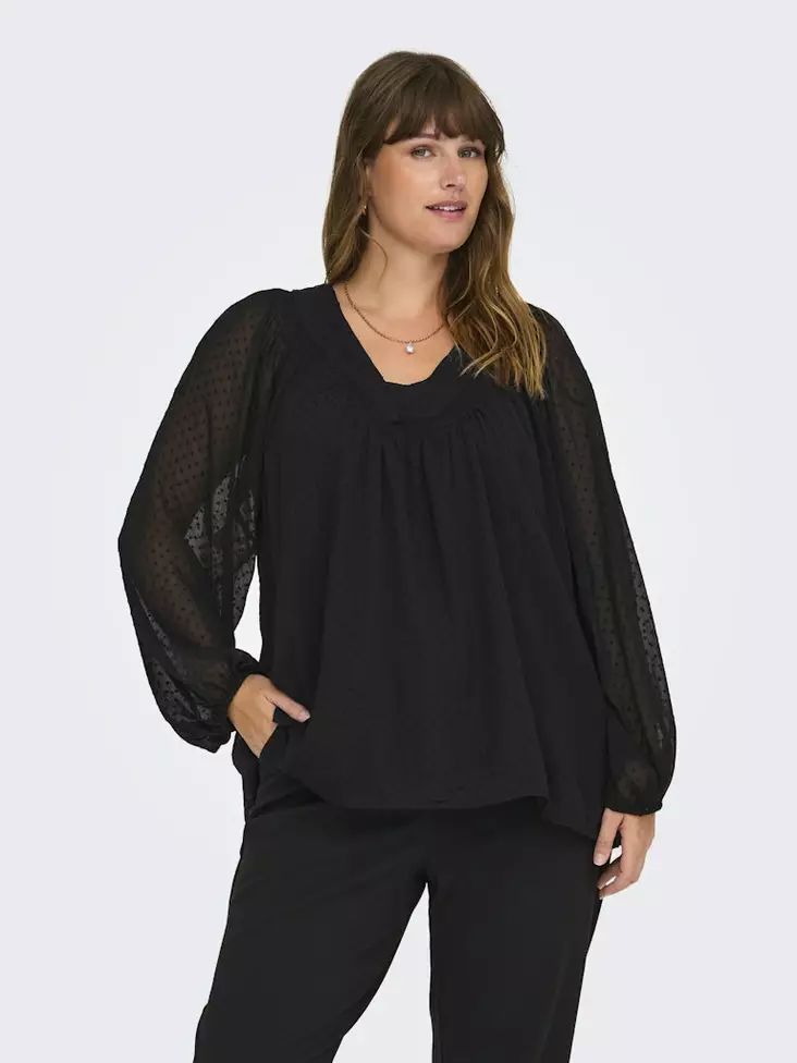 Only Carmakoma dam plus size skjorta svart - Långärmade tröjor för damer - 136834 - 1