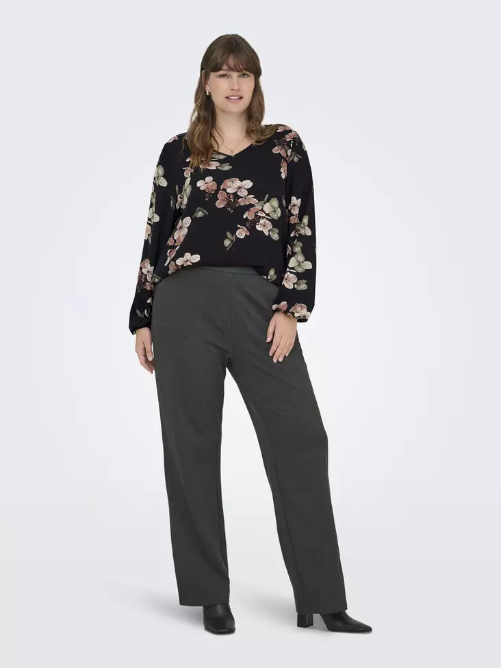 Only Carmakoma damskjorta plus size V-ringad svart/höst - Skjortor och blusar för damer - 138884 - 1