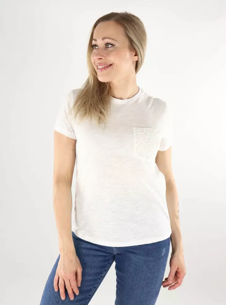 Only dam t-shirt cloud dancer/diny pocket - T-shirts för damer - 138614 - 1